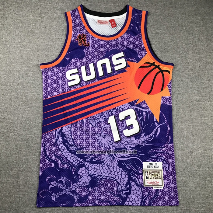 Maglia Phoenix Suns Steve Nash #13 Asian Heritage Throwback 1996-97 Viola